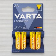 Батарейка лужна Varta Longlife alkaline LR6, AA, 1,5V, 4шт/уп